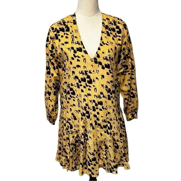 Anine Bing Peyton Painterly Leo Peyton Mini Dress Small S - Picture 11 of 16